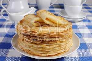 stack of pancakes on the table