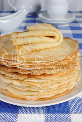 stack of pancakes on the table