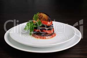 Appetizer eggplant with tomatoes