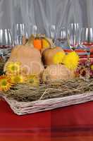 Autumn theme in decoration dining table
