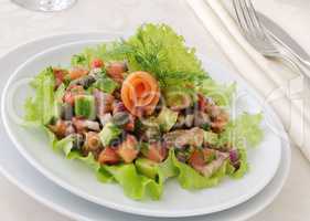 avocado salad with salmon