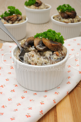 Mushrooms in a creamy sauce