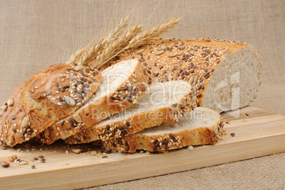 Whole wheat bread with grains