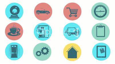Internet Of Things and Smart Home Concept. Flat Style Animated Icons