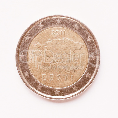 Estonian 2 Euro coin vintage