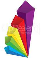 Colored volumetric arrows