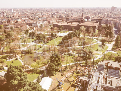 Milan aerial view vintage