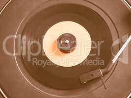Vinyl record on turntable vintage