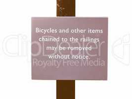 Bycicles sign vintage