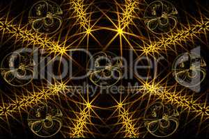 Fractal images: glowing bright yellow rays