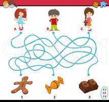 task of path maze for children