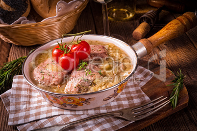 fried Fricandeau with onion