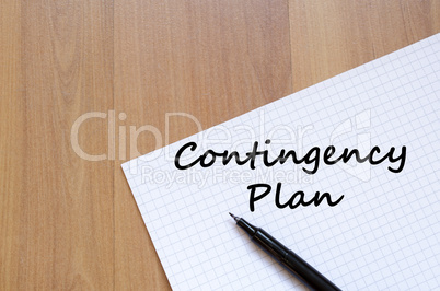 Contingency plan write on notebook