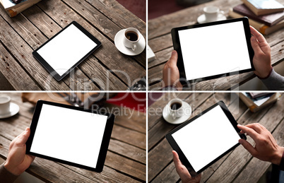 Mockup set of digital tablet pc images