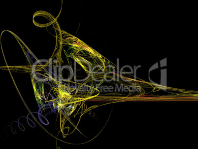 image of one Digital Fractal on Black Color
