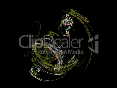 image of one Digital Fractal on Black Color