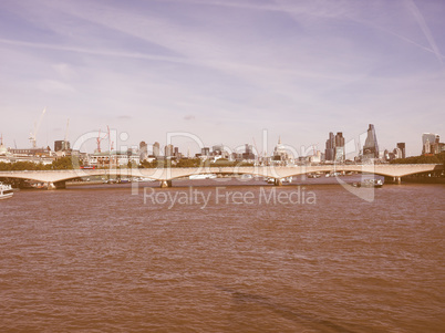 Waterloo Bridge in London vintage
