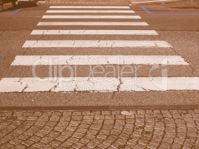 Zebra crossing sign vintage