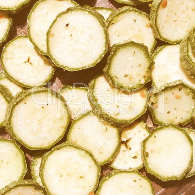 Retro looking Courgettes zucchini