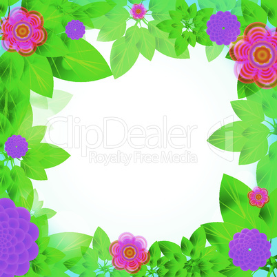 leaves and flowers frame