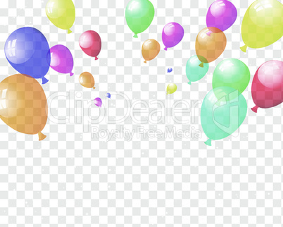 Transparent colorful balloons