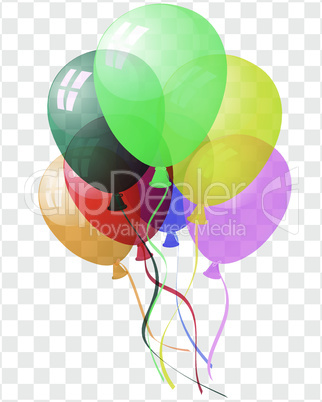 Transparent colorful balloons