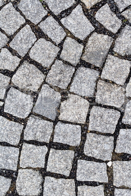 Misplaced natural stone paving