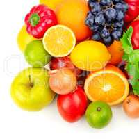 fruits and vegetables isolated on white background