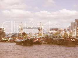 River Thames and Tower Bridge, London vintage