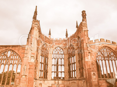 Coventry Cathedral ruins vintage