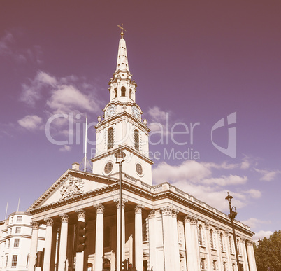 St Martin church in London vintage