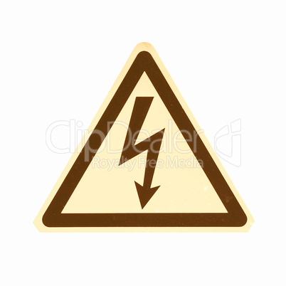 Danger of death Electric shock vintage