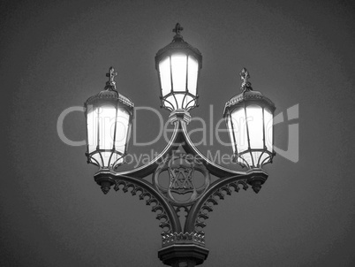 Black and white Street lamp