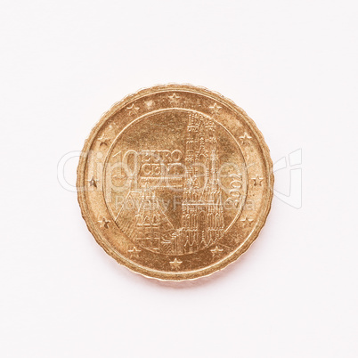 Austrian 10 cent coin vintage