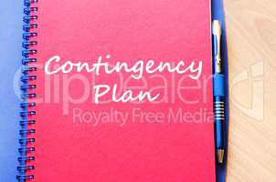 Contingency plan write on notebook