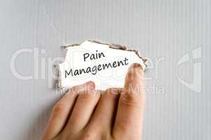 Pain management text concept
