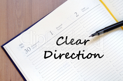 Clear direction write on notebook