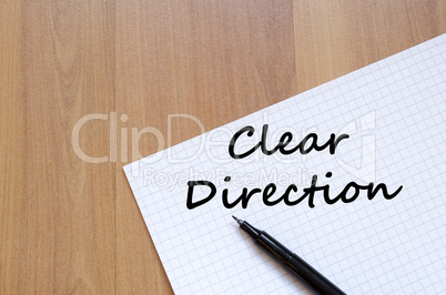 Clear direction write on notebook