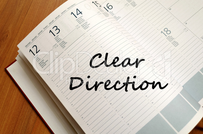 Clear direction write on notebook