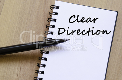 Clear direction write on notebook