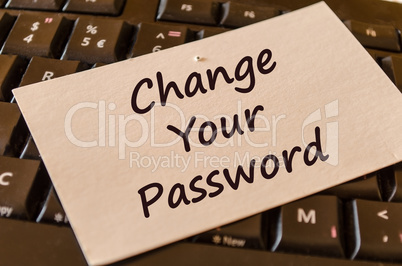 Change your password text note