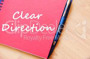 Clear direction write on notebook
