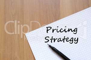 Pricing strategy write on notebook