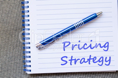 Pricing strategy write on notebook