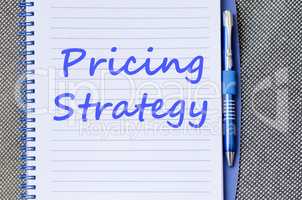 Pricing strategy write on notebook