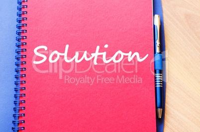 Solution write on notebook