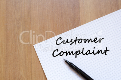 Customer complaint write on notebook