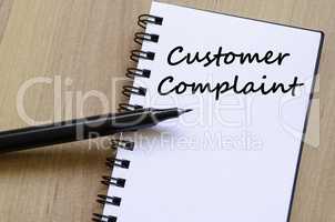 Customer complaint write on notebook
