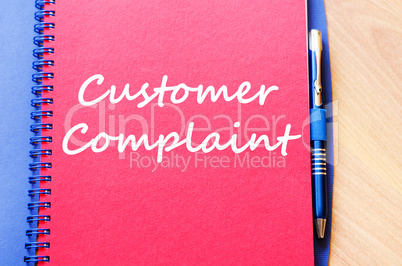 Customer complaint write on notebook