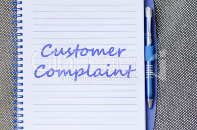 Customer complaint write on notebook